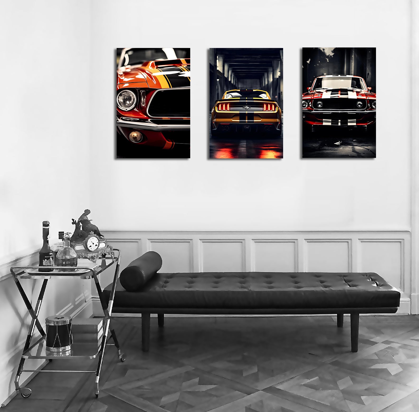 Pine Stretched  Framed 3 Panels - Ford Mustang