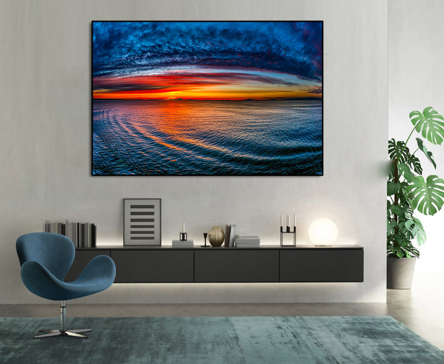 Pine Stretched  Framed 1 Panel - Sunset