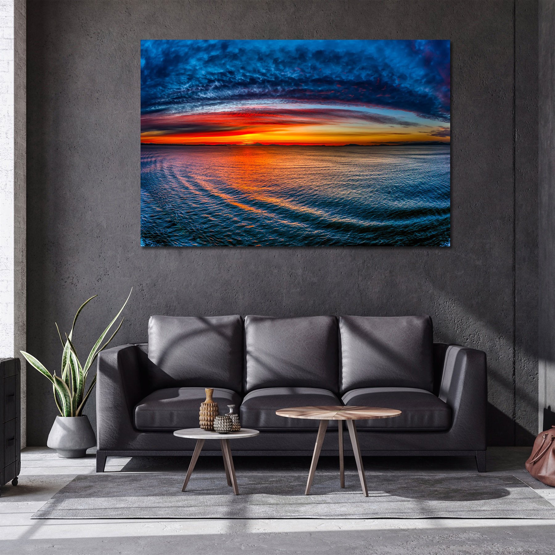 Pine Stretched  Framed 1 Panel - Sunset