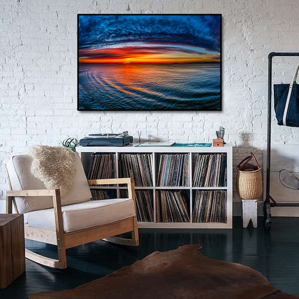 Pine Stretched  Framed 1 Panel - Sunset