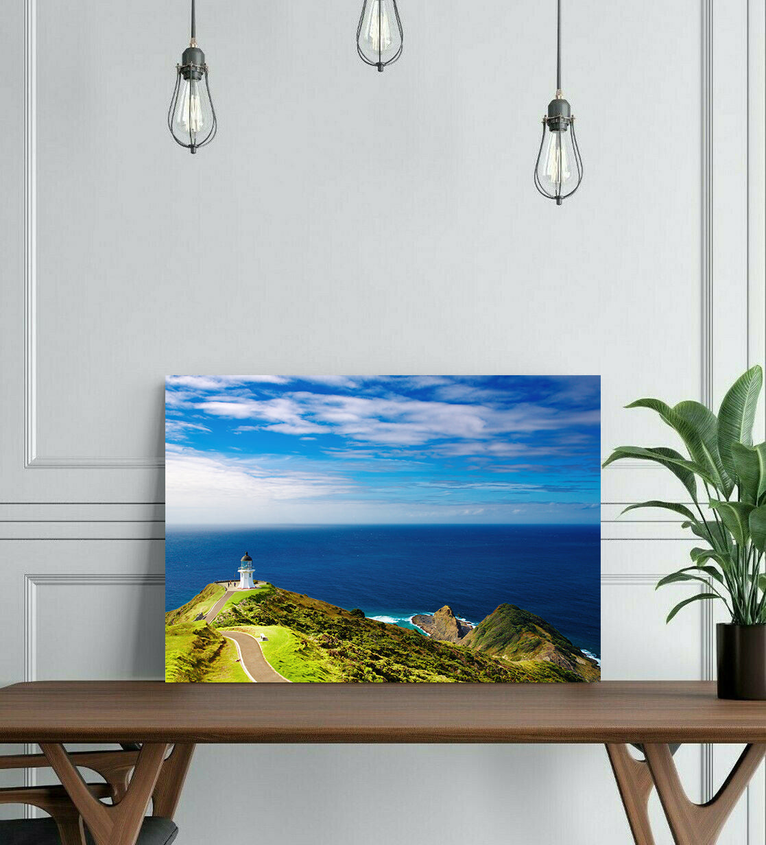 Pine Stretched  Framed 1 Panel - Cape Reinga Lighthouse, New Zealand