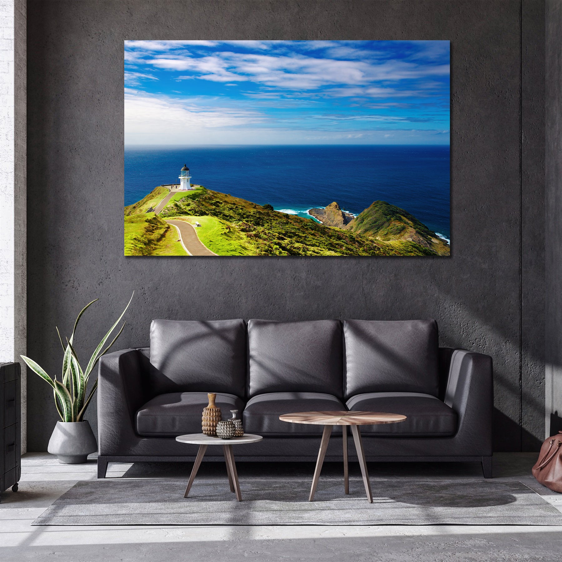 Pine Stretched  Framed 1 Panel - Cape Reinga Lighthouse, New Zealand