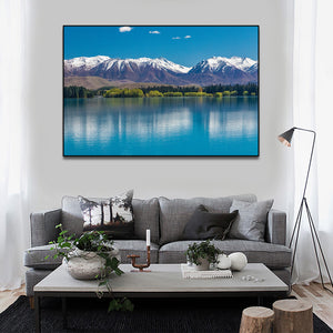 Pine Stretched  Framed 1 Panel - Lake Ruataniwha, New Zealand, South Island
