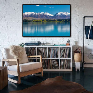 Pine Stretched  Framed 1 Panel - Lake Ruataniwha, New Zealand, South Island