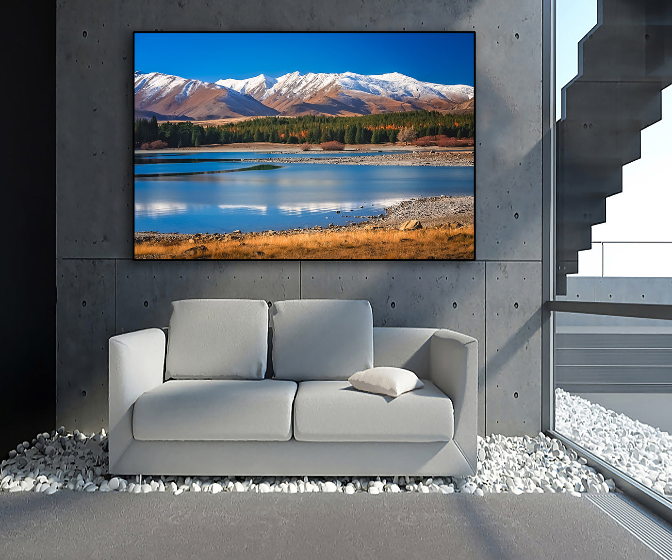 Pine Stretched  Framed 1 Panel - Lake Tekapo