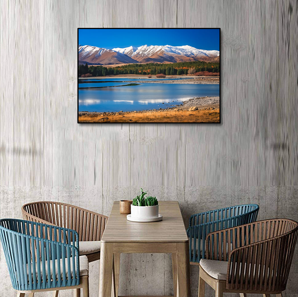 Pine Stretched  Framed 1 Panel - Lake Tekapo