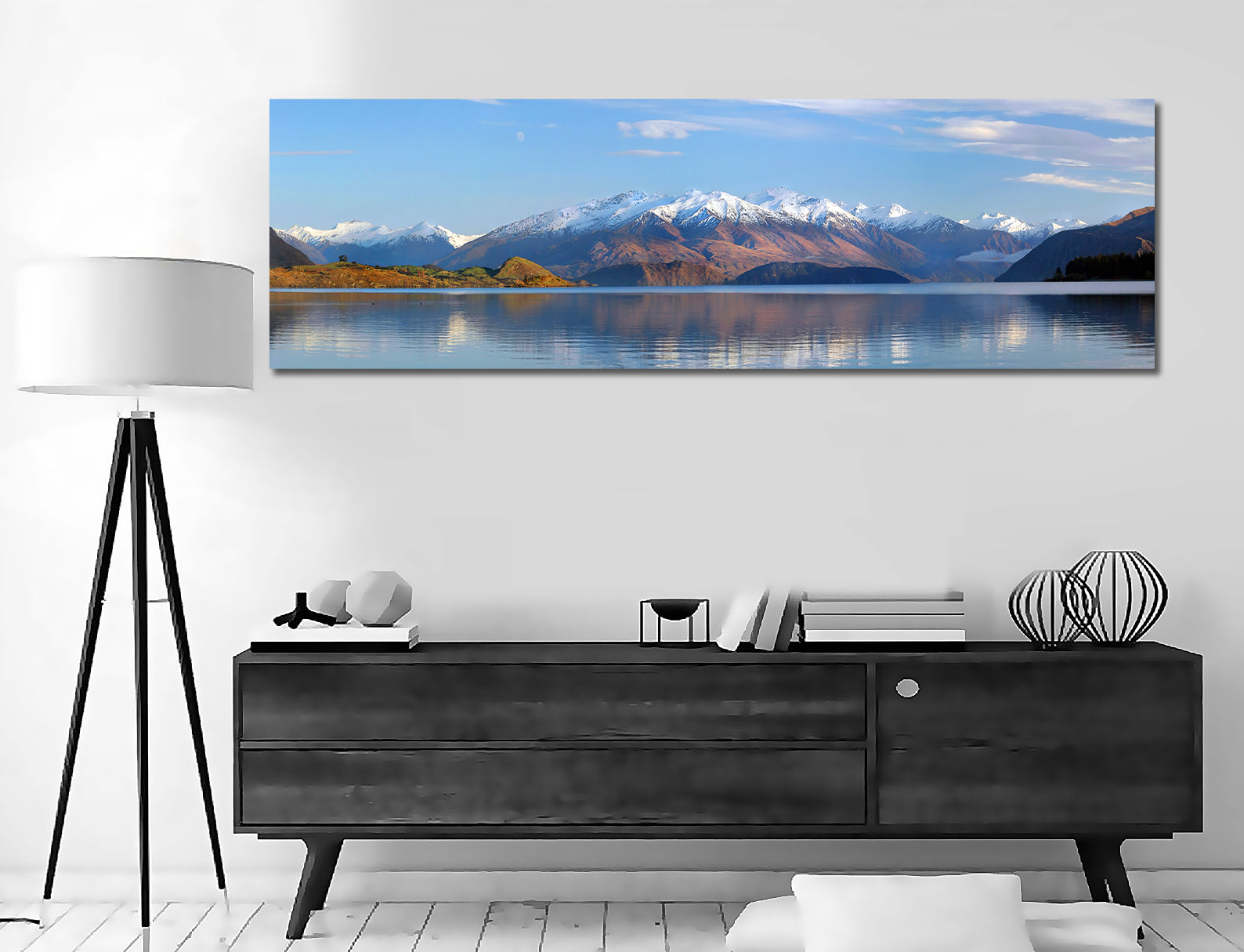 Pine Stretched  Framed 1 Panel - Lake Wanaka Panorama