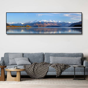 Pine Stretched  Framed 1 Panel - Lake Wanaka Panorama