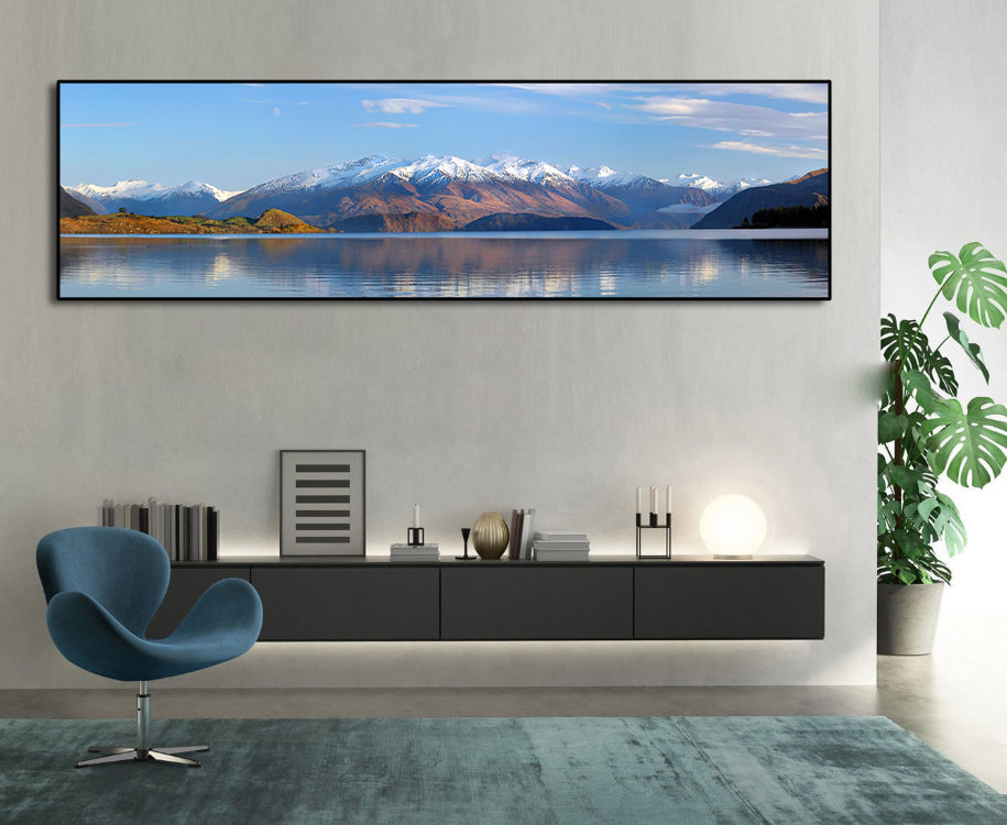 Pine Stretched  Framed 1 Panel - Lake Wanaka Panorama