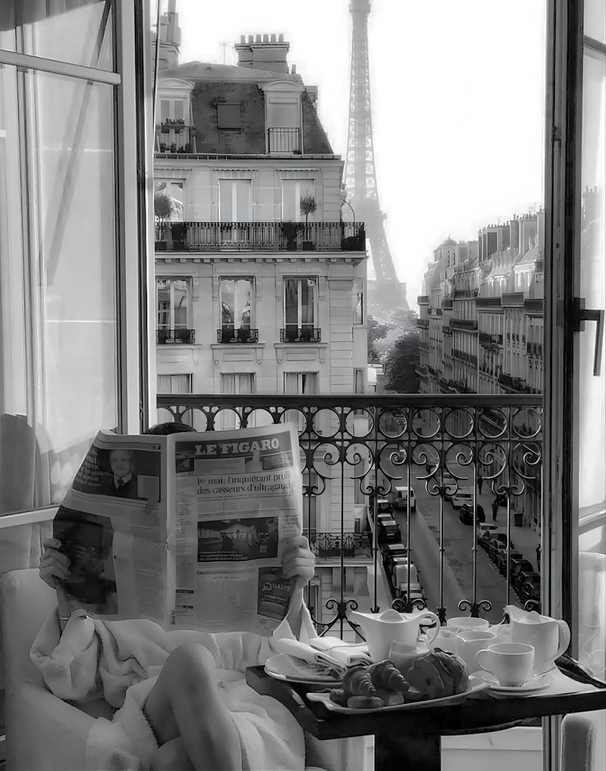 Pine Stretched  Framed 1 Panel - Morning in Paris