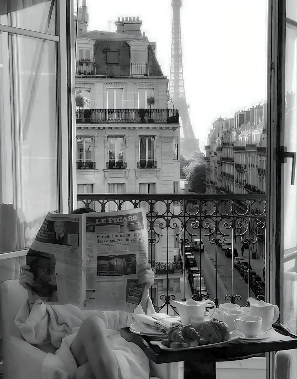 Pine Stretched  Framed 1 Panel - Morning in Paris