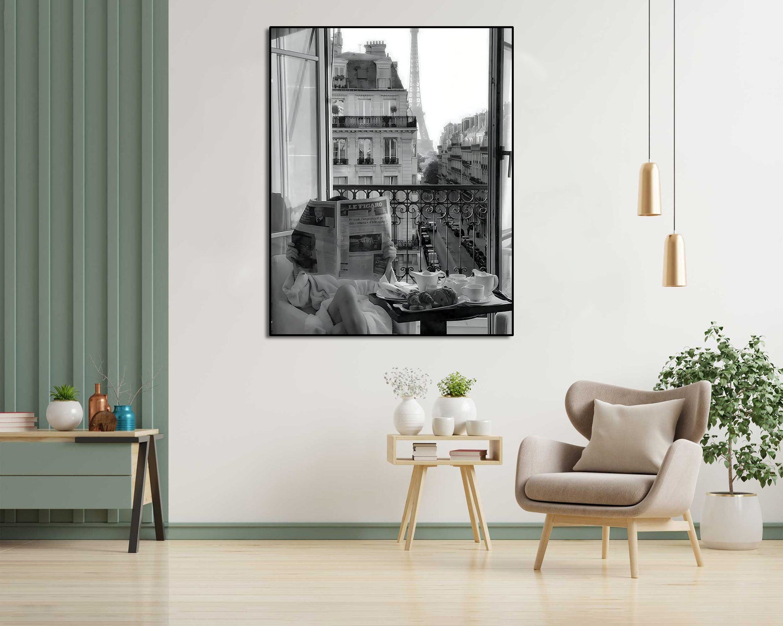 Pine Stretched  Framed 1 Panel - Morning in Paris