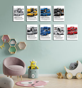 Pine Stretched  Framed 8 Panels - JDM Cars