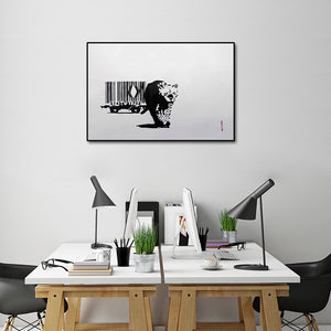 Pine Stretched  Framed 1 Panel - Banksy - Barcode