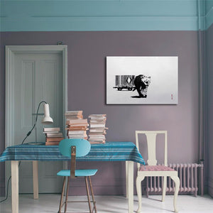 Pine Stretched  Framed 1 Panel - Banksy - Barcode