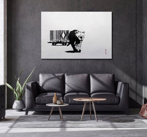 Pine Stretched  Framed 1 Panel - Banksy - Barcode