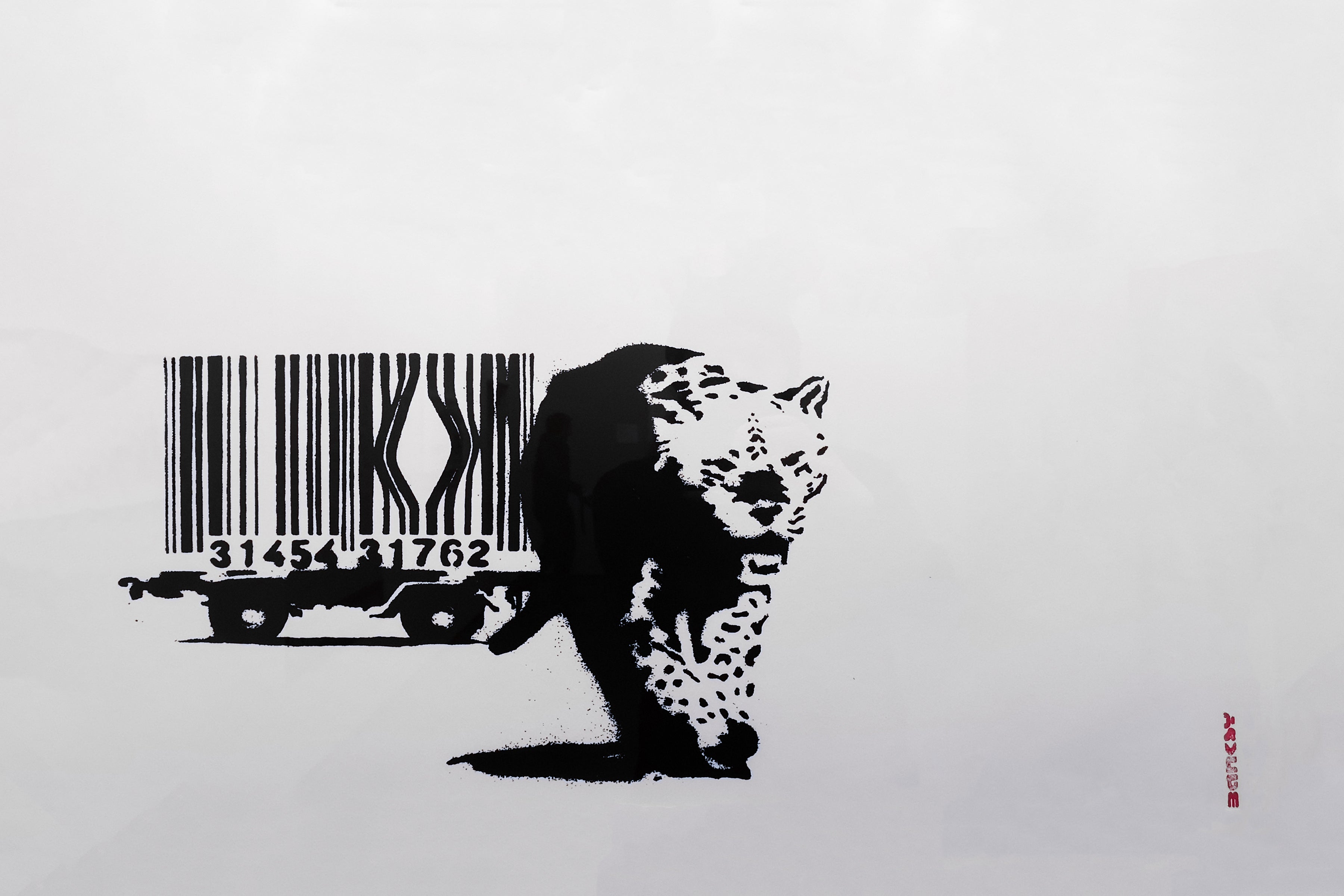 Pine Stretched  Framed 1 Panel - Banksy - Barcode