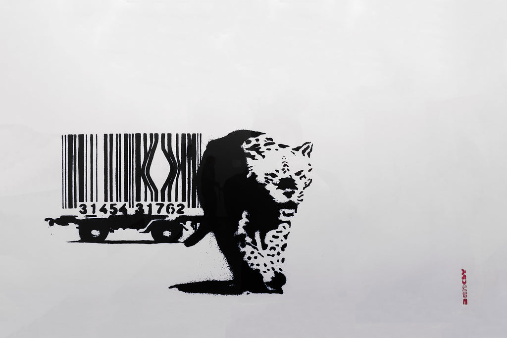 Pine Stretched  Framed 1 Panel - Banksy - Barcode
