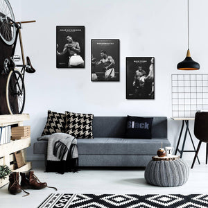 Pine Stretched  Framed 3 Panels  - Boxing Champions - Muhamed Ali, Sugar Ray Robinson, Mike Tyson