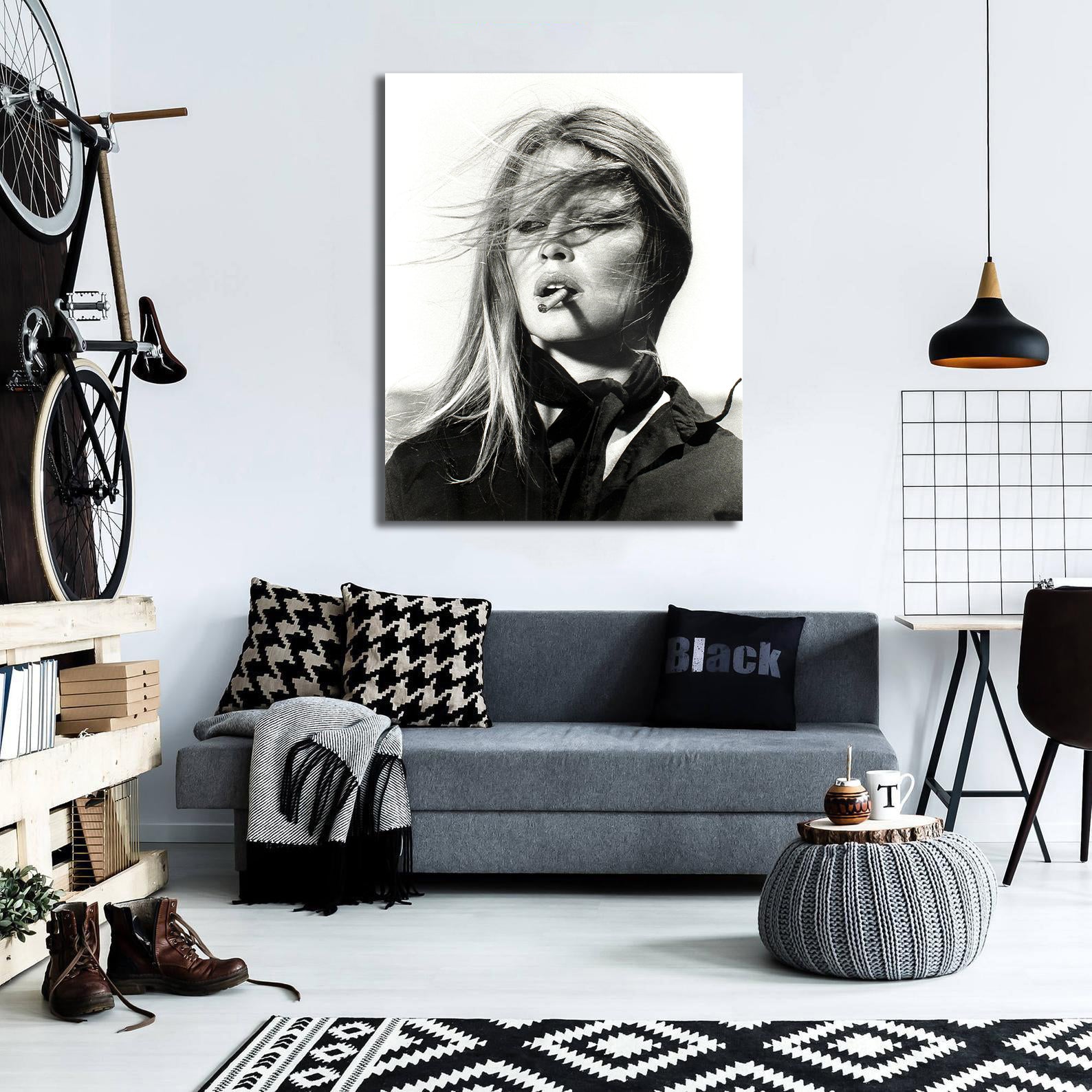 Pine Stretched  Framed 1 Panel - Brigitte Bardot, Spain
