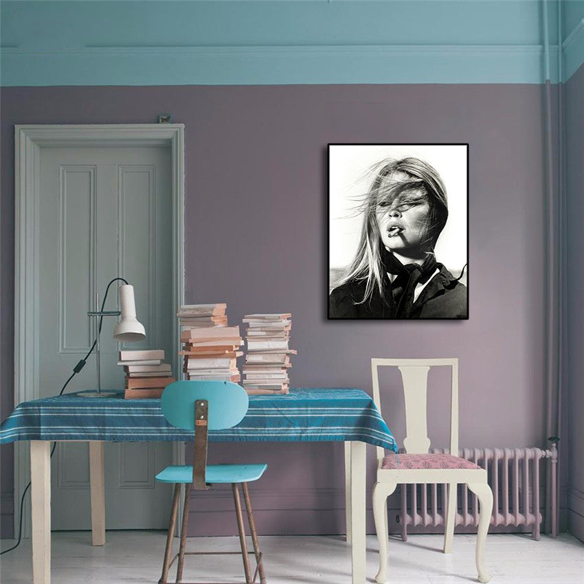Pine Stretched  Framed 1 Panel - Brigitte Bardot, Spain