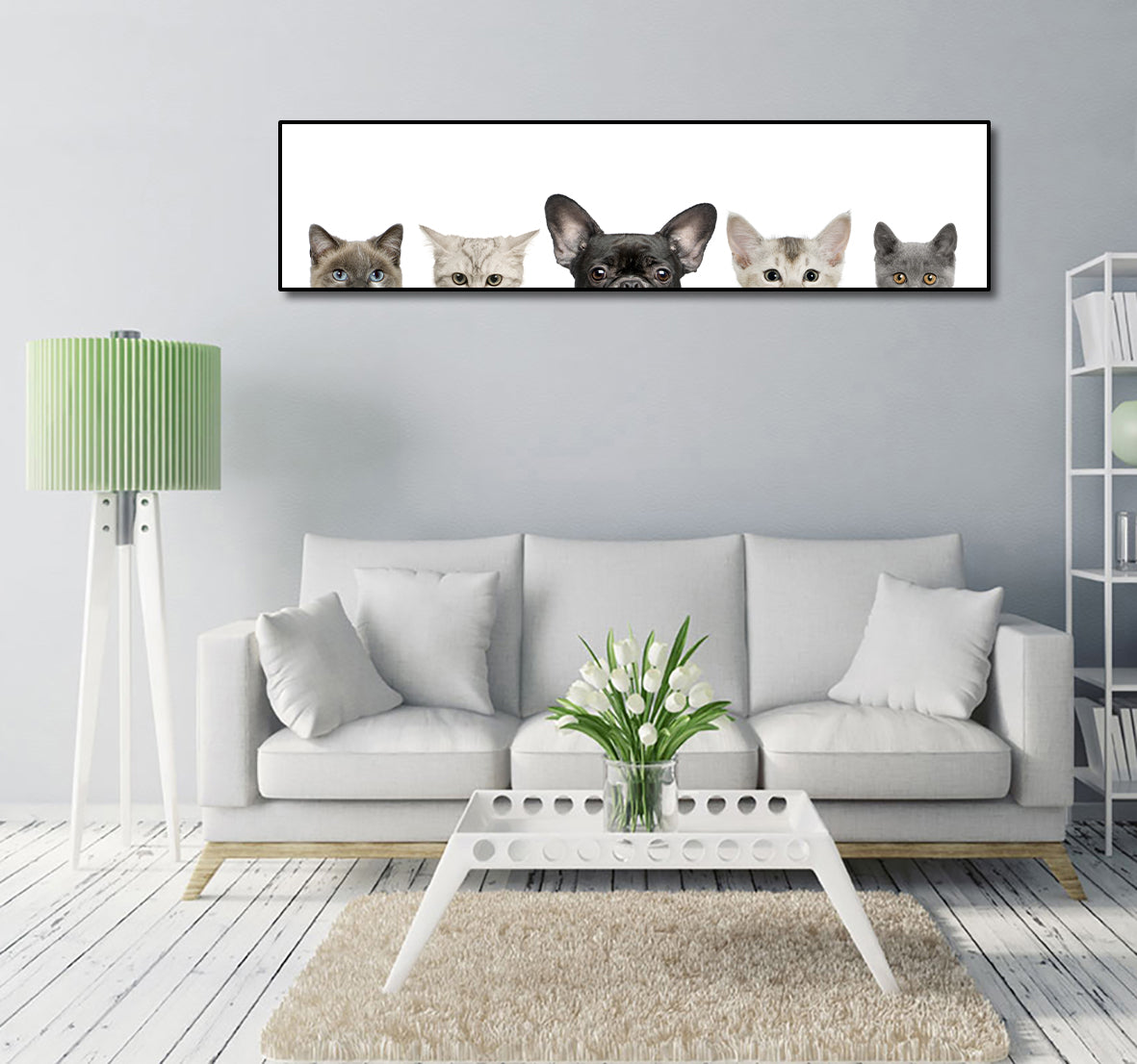 Pine Stretched  Framed 1 Panel - Cute Animals