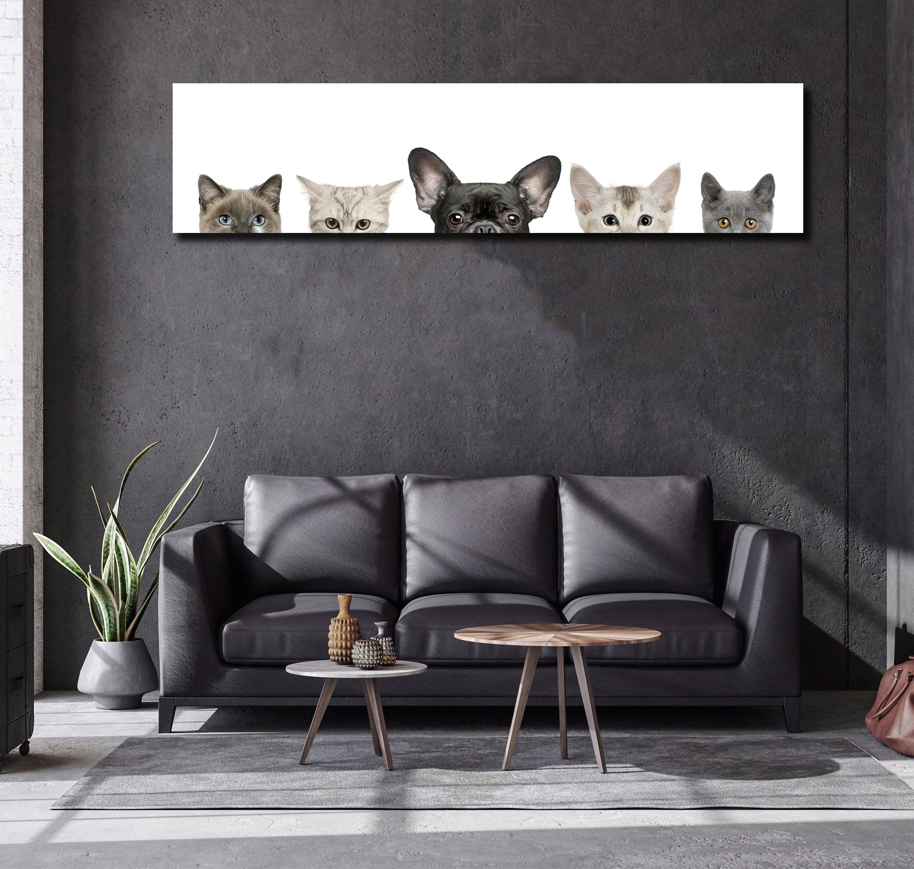 Pine Stretched  Framed 1 Panel - Cute Animals