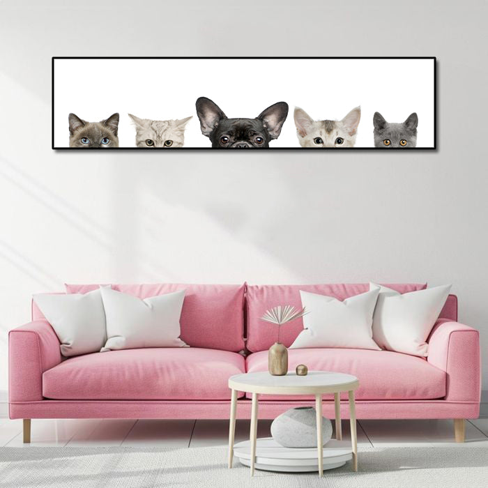 Pine Stretched  Framed 1 Panel - Cute Animals