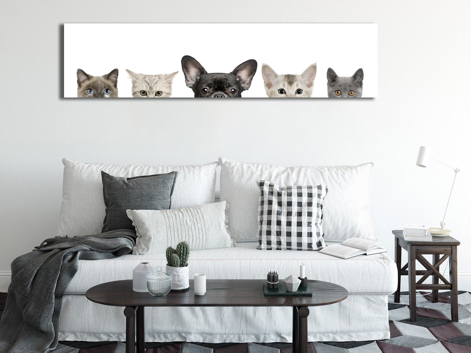 Pine Stretched  Framed 1 Panel - Cute Animals