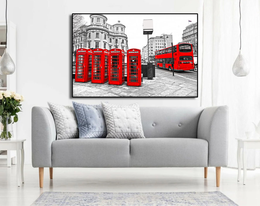 Modern Landscape Canvas Wall Art Print Poster | Home Decor | Stretched 1 Panel - London