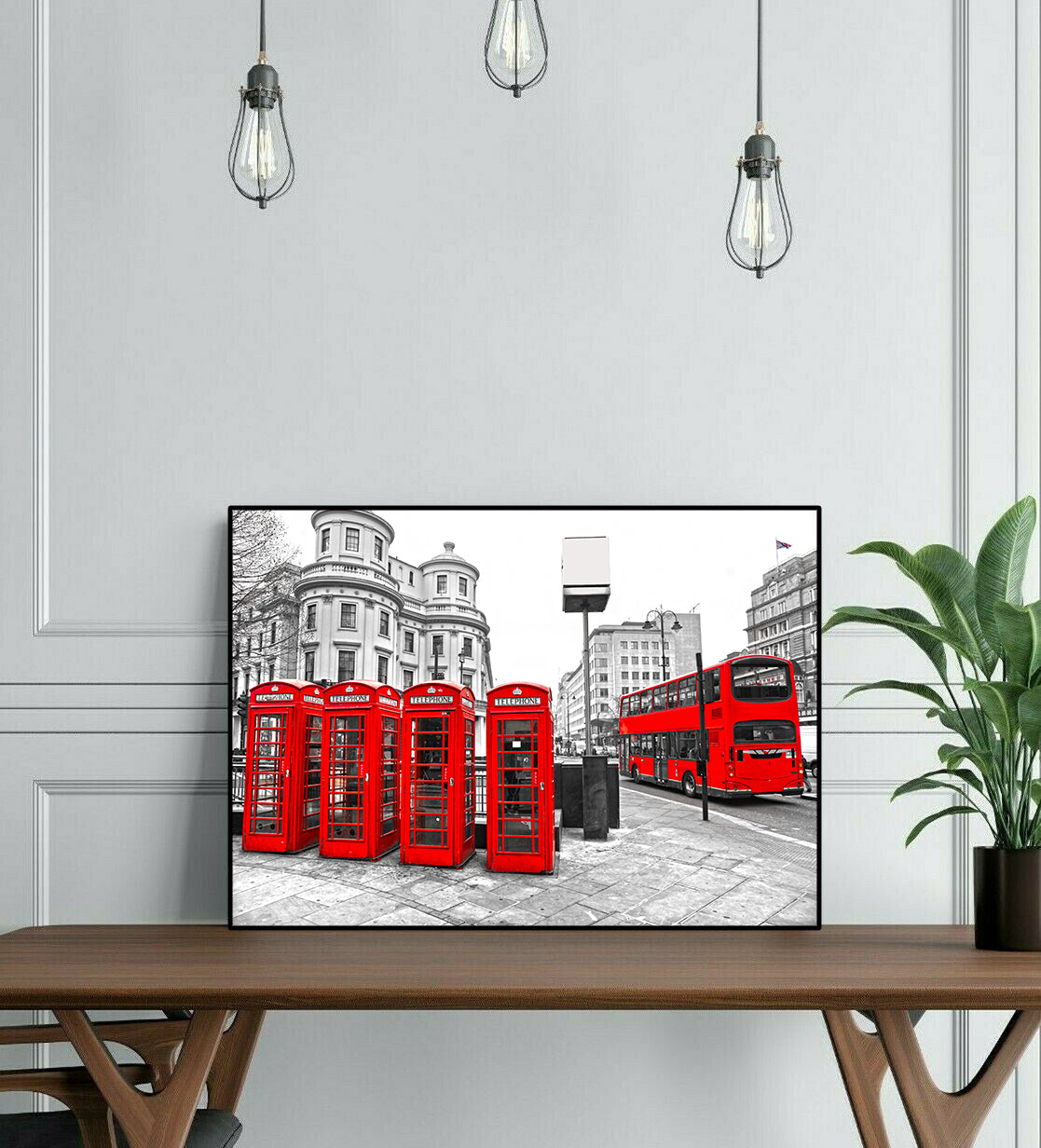 Modern Landscape Canvas Wall Art Print Poster | Home Decor | Stretched 1 Panel - London