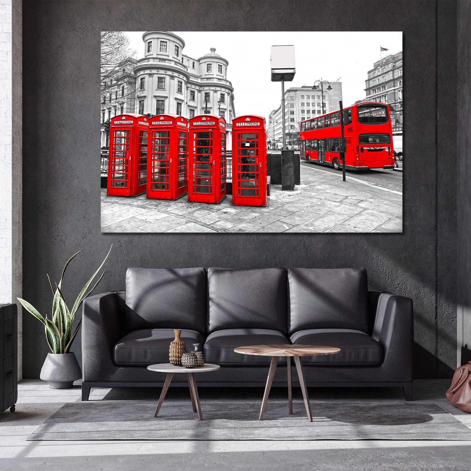 Modern Landscape Canvas Wall Art Print Poster | Home Decor | Stretched 1 Panel - London