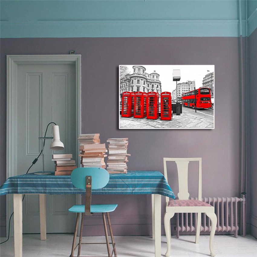 Modern Landscape Canvas Wall Art Print Poster | Home Decor | Stretched 1 Panel - London