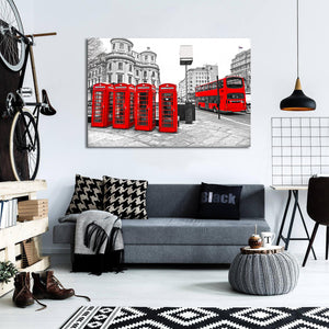 Modern Landscape Canvas Wall Art Print Poster | Home Decor | Stretched 1 Panel - London