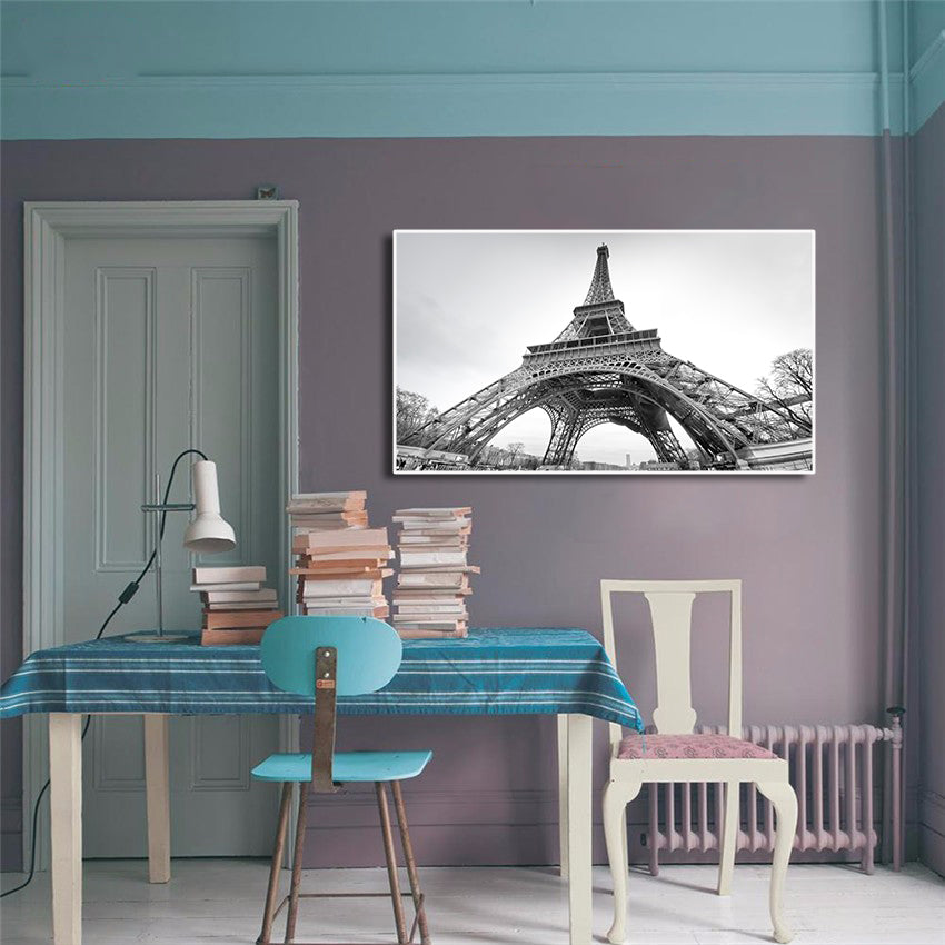 Pine Stretched  Framed 1 Panel - Eiffel Tower