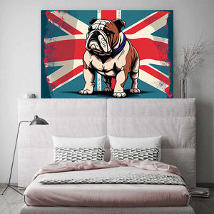 Pine Stretched  Framed 1 Panel - British Bulldog
