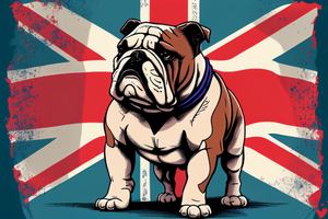 Pine Stretched  Framed 1 Panel - British Bulldog
