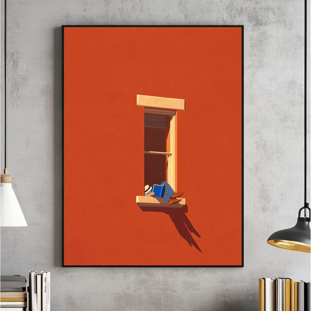 Pine Stretched  Framed 1 Panel - Bold Minimalist - Book Lover