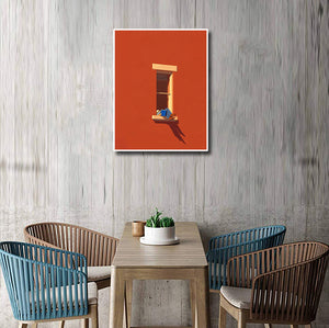 Pine Stretched  Framed 1 Panel - Bold Minimalist - Book Lover