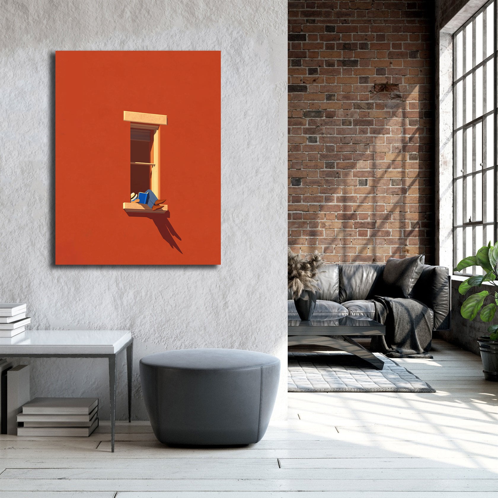 Pine Stretched  Framed 1 Panel - Bold Minimalist - Book Lover