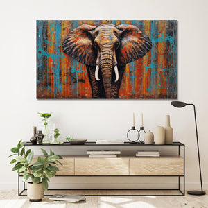 Modern Animal Canvas Wall Art Print Poster | Home Decor | Stretched 1 Panel - Elephant