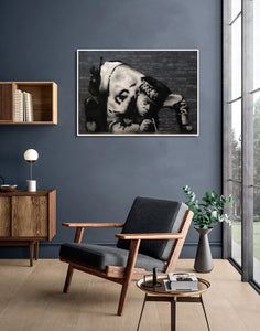 Banksy | Urban Graffiti Canvas Wall Art Print Poster | Home Decor | Stretched 1 Panel Art in Lisbon Rua ViriatoPortugal