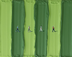 Pine Stretched  Framed 1 Panel - Golf Course