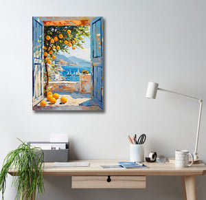 Pine Stretched  Framed 1 Panel - Patio Doors Greece, Greek Islands