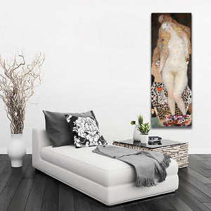 Pine Stretched  Framed 1 Panel - Adam and Eve by Gustav Klimt