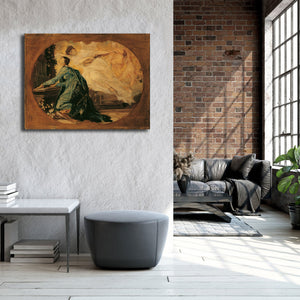 Pine Stretched  Framed 1 Panel - Allegory of Sacred Music by Gustav Klimt