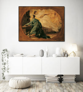 Pine Stretched  Framed 1 Panel - Allegory of Sacred Music by Gustav Klimt