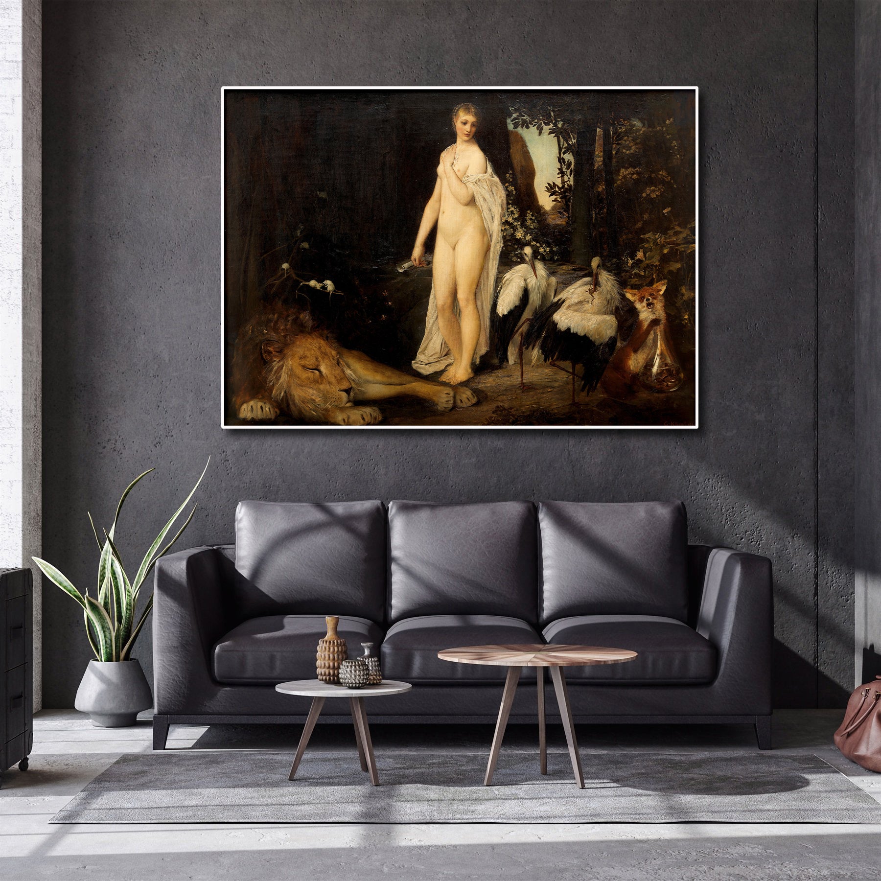 Pine Stretched  Framed 1 Panel - Fable by Gustav Klimt
