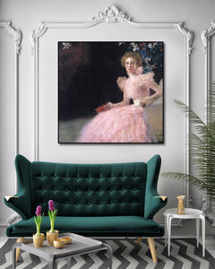 Pine Stretched  Framed 1 Panel - Bildnis Sonja Knips by Gustav Klimt