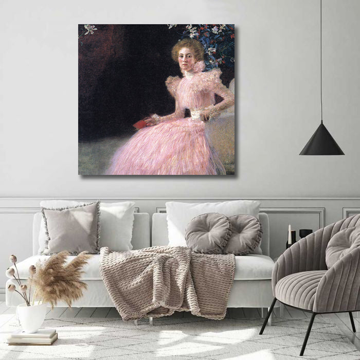 Pine Stretched  Framed 1 Panel - Bildnis Sonja Knips by Gustav Klimt